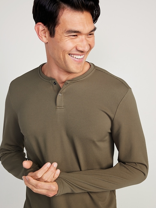 Image number 6 showing, Long-Sleeve Thermal-Knit Performance Henley