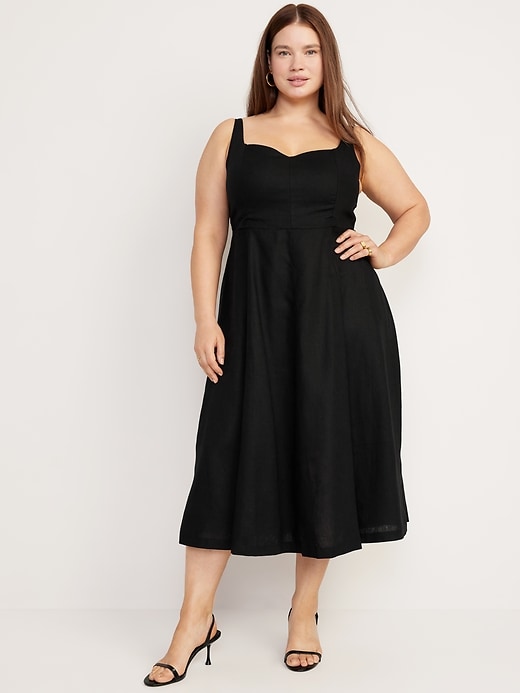 Image number 6 showing, Fit & Flare Linen-Blend Cami Midi Dress