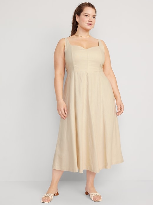 Image number 6 showing, Fit & Flare Sleeveless Linen-Blend Midi Dress