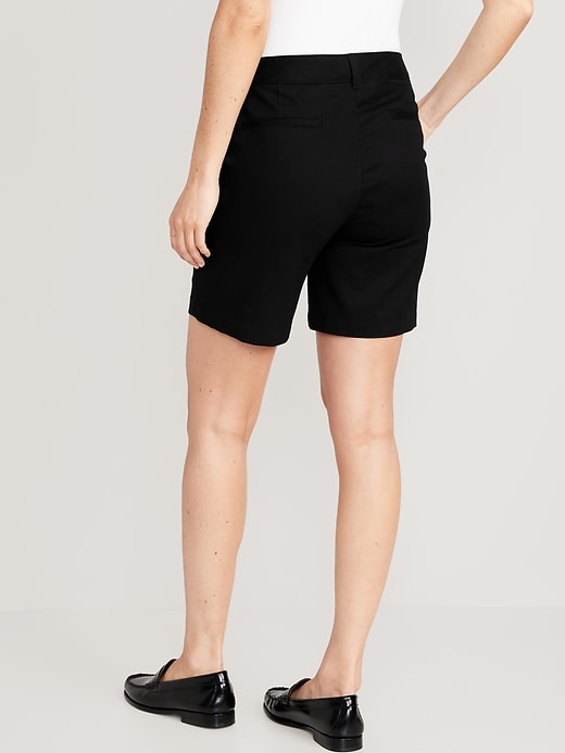 Image number 2 showing, High-Waisted Uniform Bermuda Shorts -- 7-inch inseam