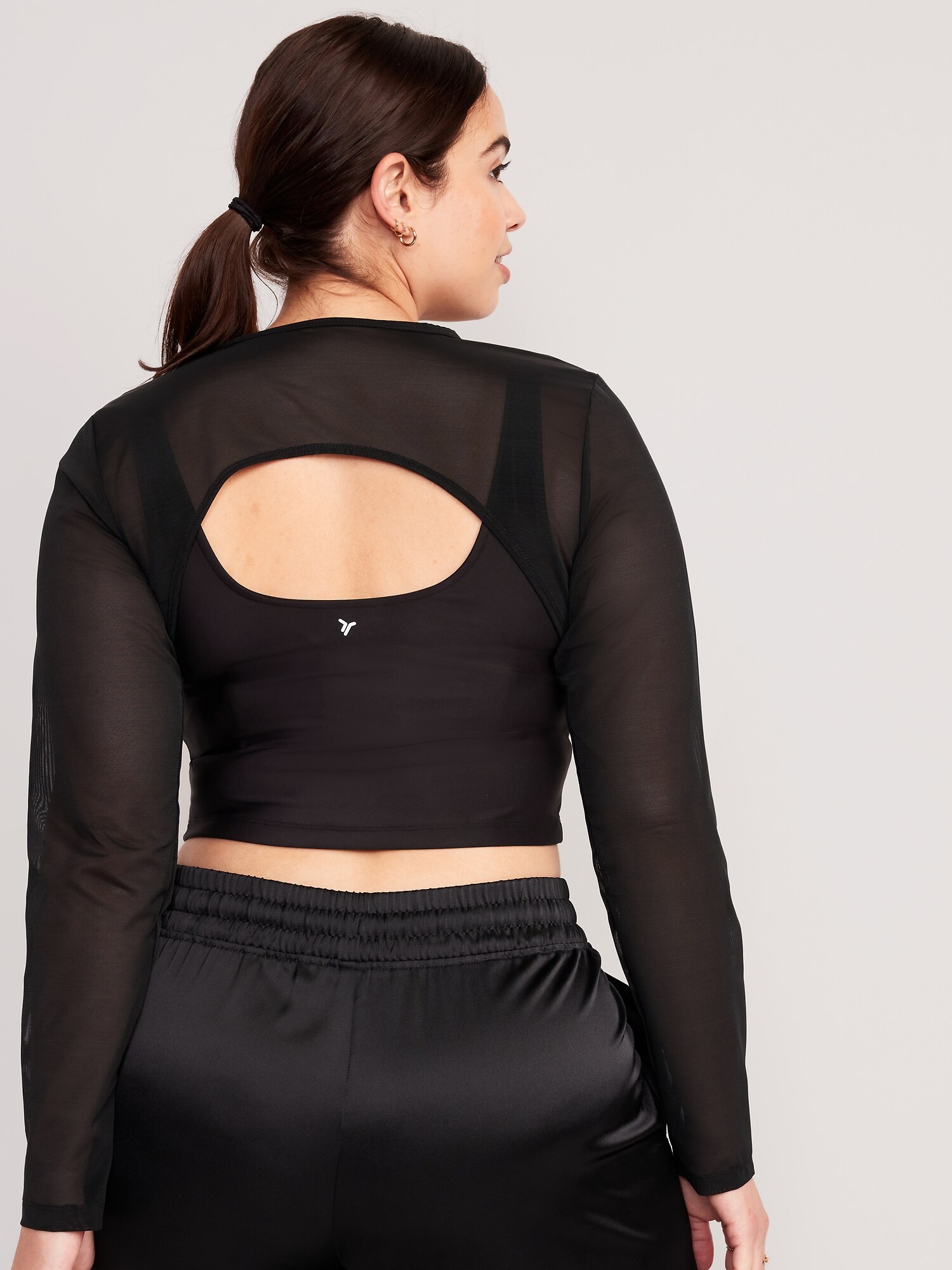 PowerSoft 2in1 MeshSleeve Crop Top Old Navy