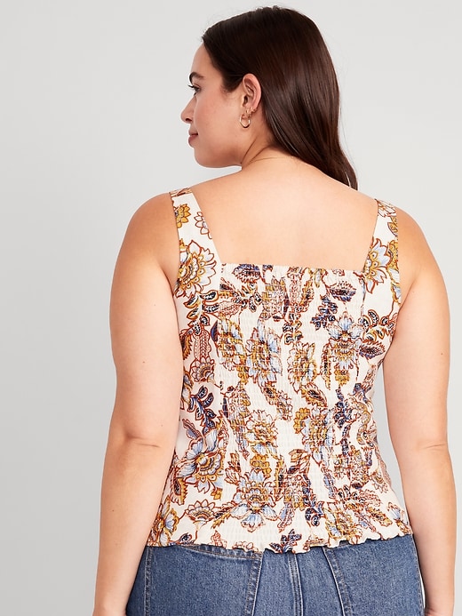 Image number 6 showing, Fitted Sleeveless Linen-Blend Floral Top