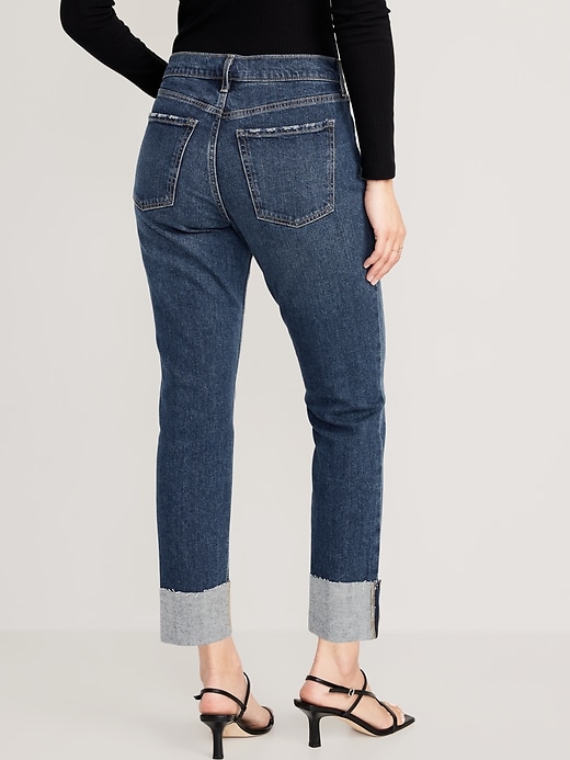 Mid-Rise Dark-Wash Boyfriend Jeans | Old Navy