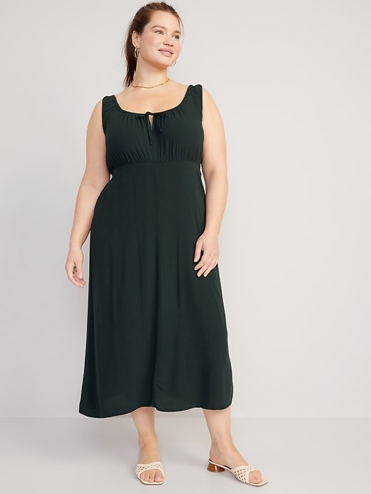 Image number 6 showing, Waist-Defined Tie-Front Midi Dress