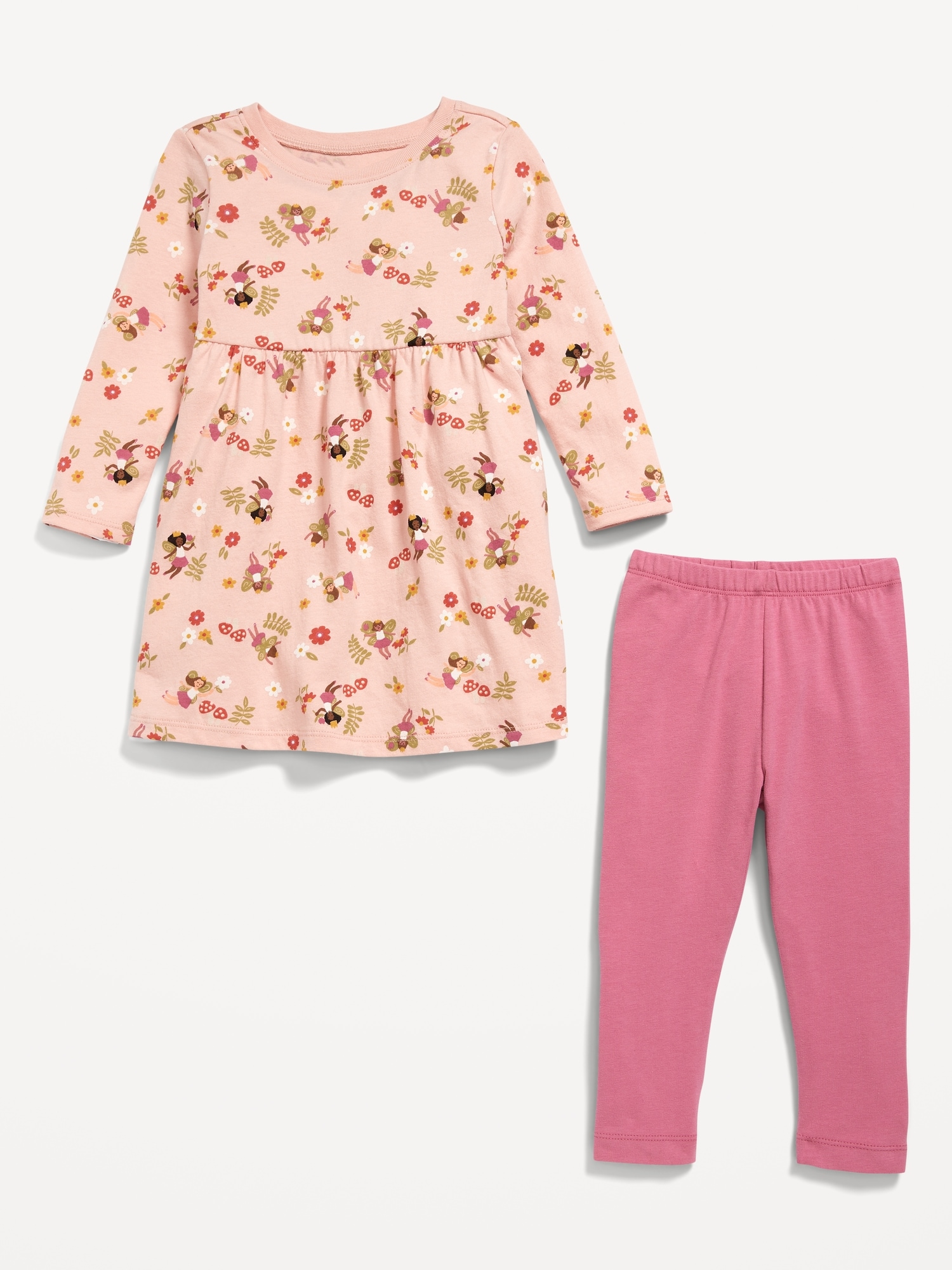 Long-Sleeve Dress & Leggings 2-Pack for Toddler Girls