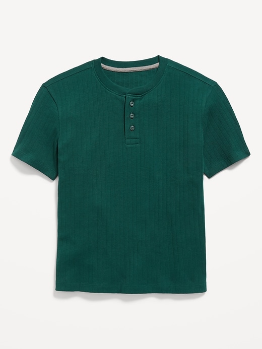 View large product image 1 of 1. Short-Sleeve Rib-Knit Henley T-Shirt for Boys