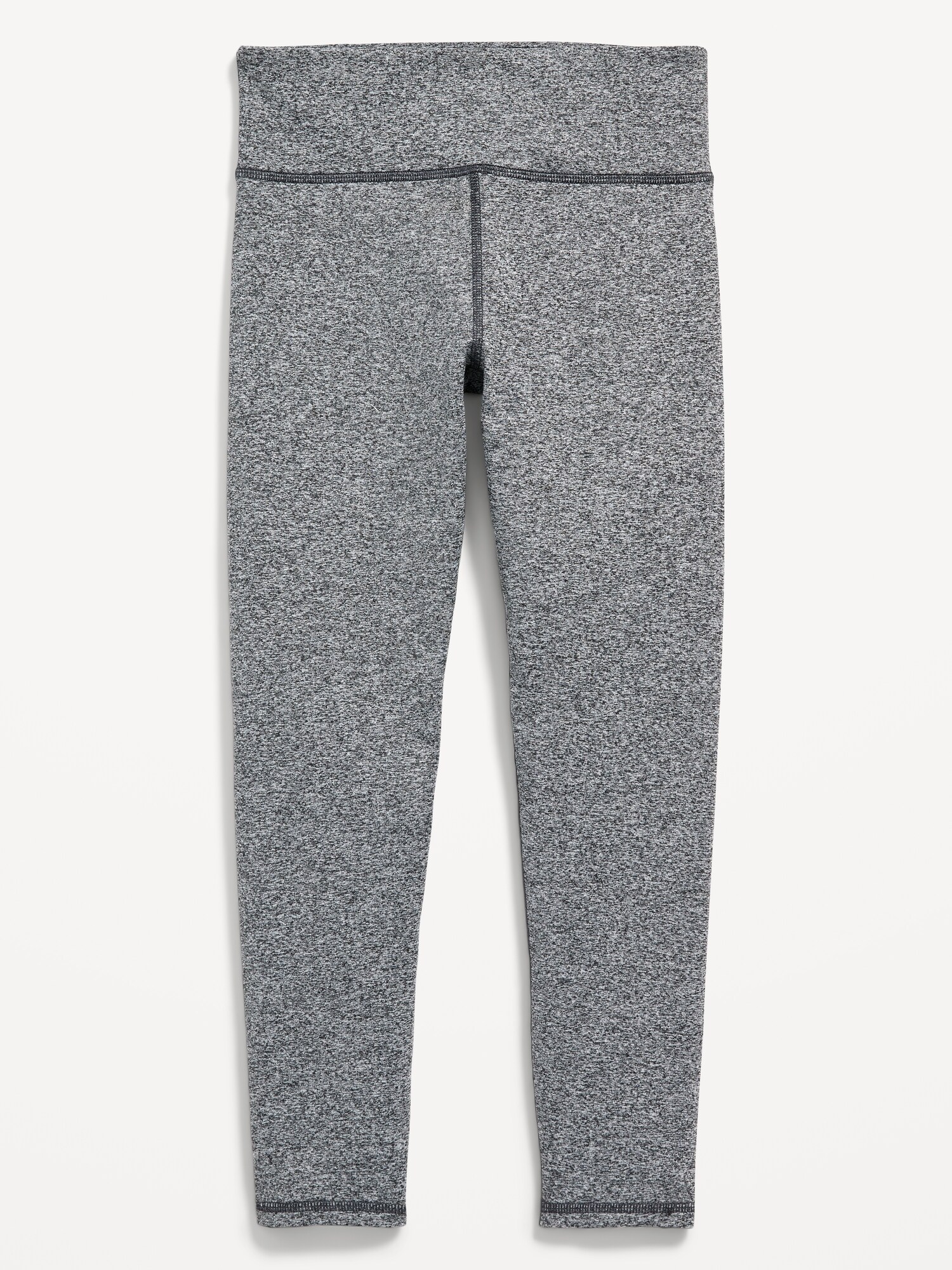 Леггинсы Old Navy High-Waisted PowerPress 7/8-Length Leggings для девочек, цвет: Чёрный меланжевый — фото 4