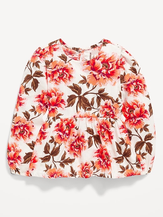 View large product image 1 of 3. Printed Long-Sleeve Peplum Top for Toddler Girls