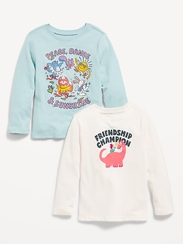 2-Pack Unisex Long-Sleeve Graphic T-Shirt for Toddler | Old Navy