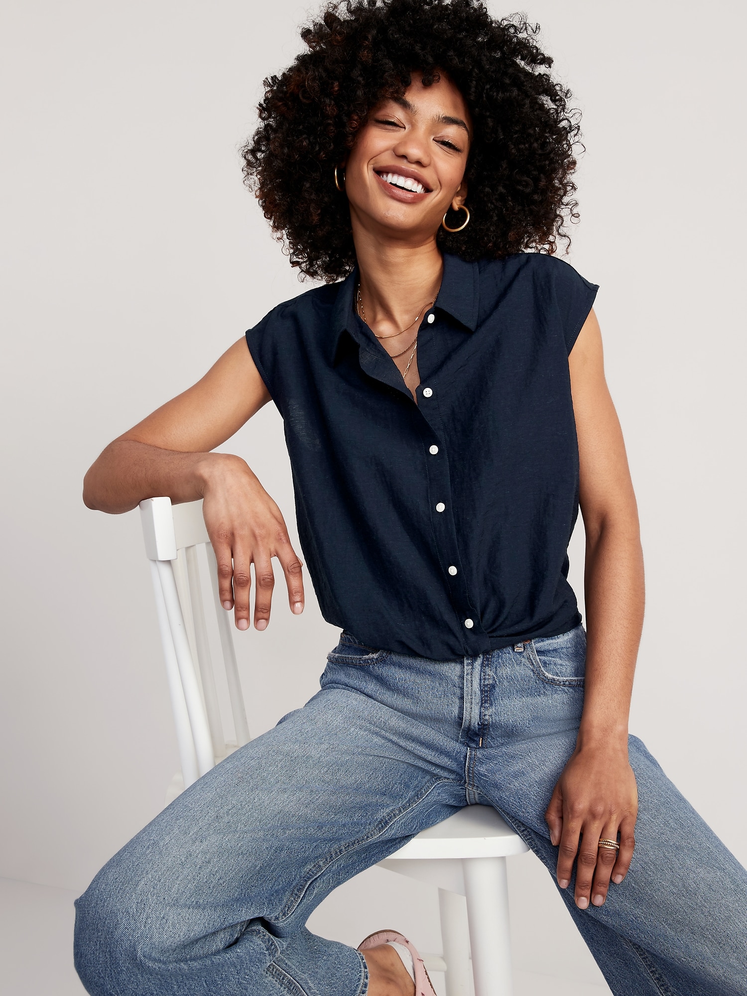 Dolman-Sleeve Twist-Front Cropped Shirt for Women | Old Navy