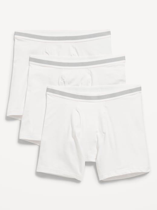 View large product image 1 of 1. Printed Built-In Flex Boxer-Brief Underwear 3-Pack -- 6.25-inch inseam