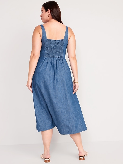 Image number 5 showing, Fit & Flare Sleeveless Jean Midi Dress