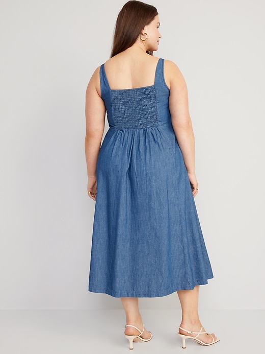 Image number 7 showing, Fit & Flare Sleeveless Jean Midi Dress