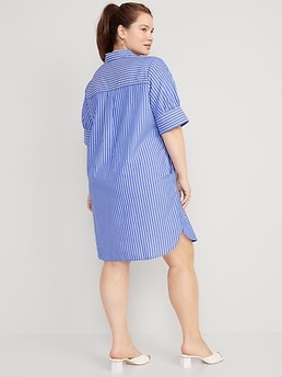 Old Navy Women's Short-Sleeve Shirt Dress - - Size L