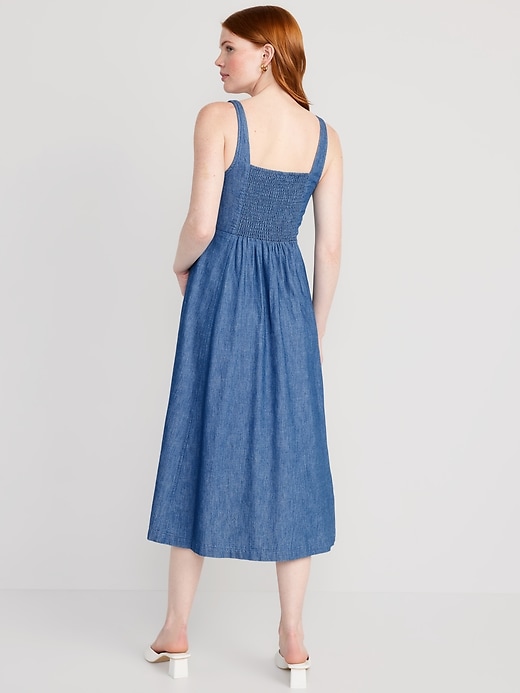 Image number 2 showing, Fit & Flare Sleeveless Jean Midi Dress