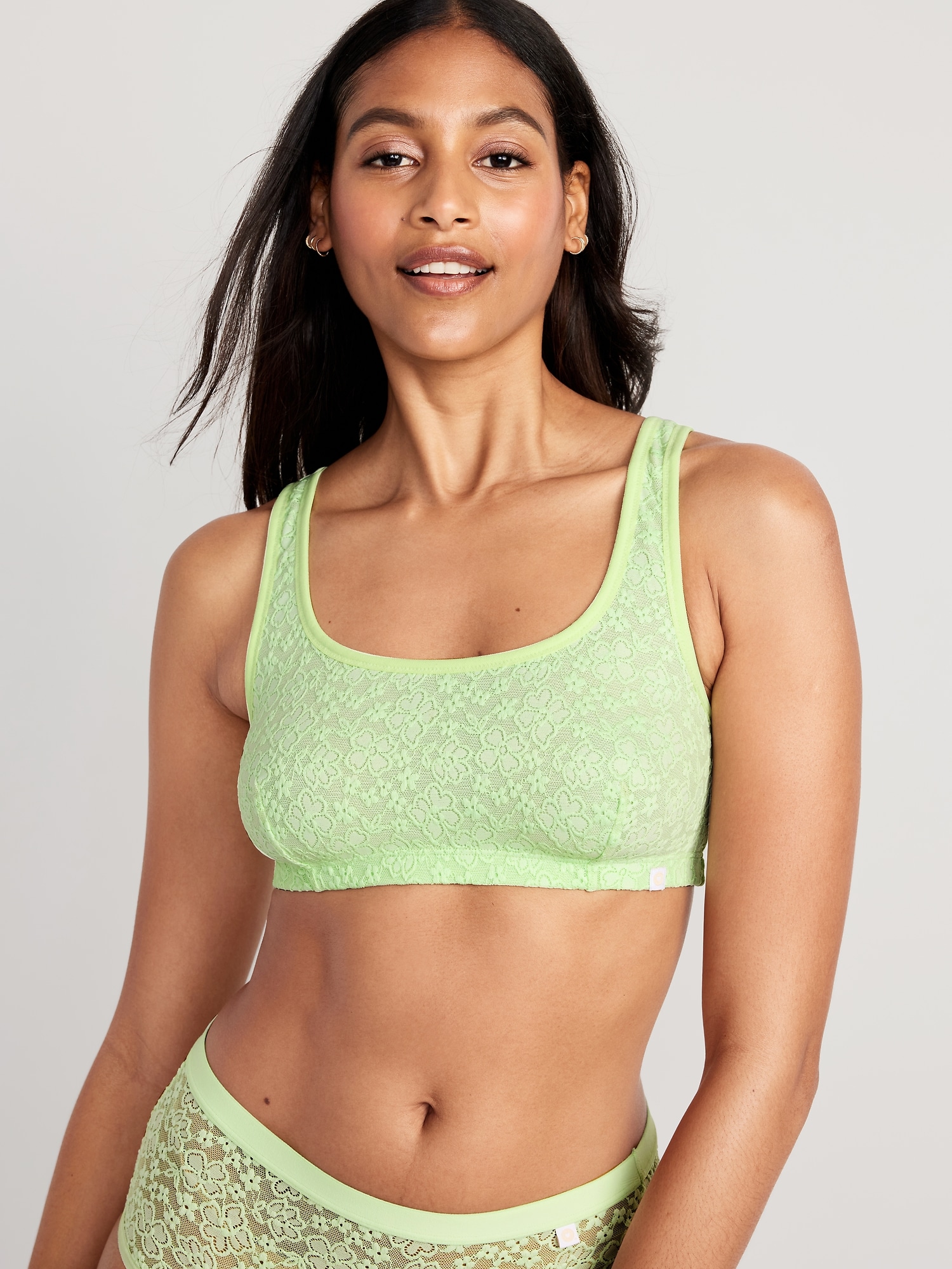 Old Navy Lace Bralette Top for Women green. 1