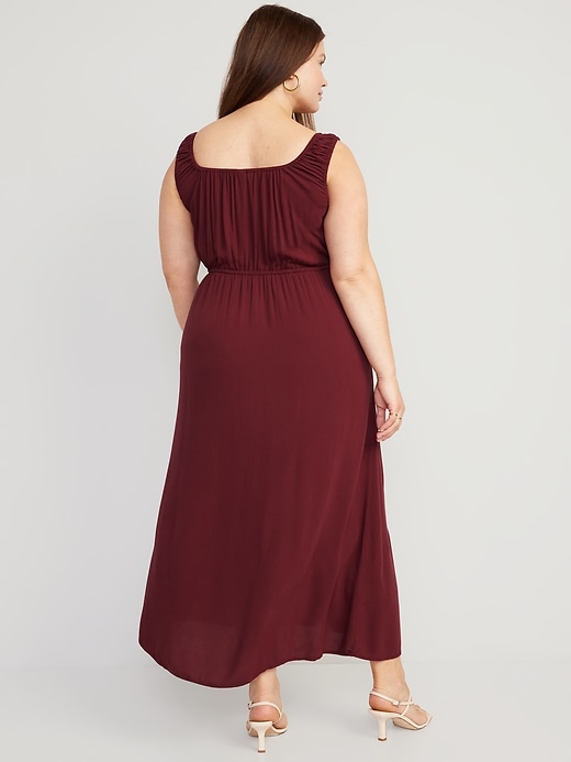 Waist-Defined Sleeveless Crepe Midi Dress for Women | Old Navy