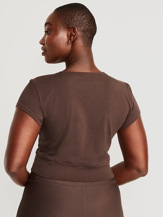 Image number 6 showing, PowerChill Cropped Cross-Front T-Shirt