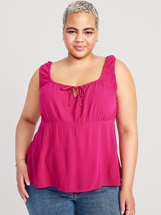 Image number 7 showing, Sleeveless Tie-Front Crepe Top
