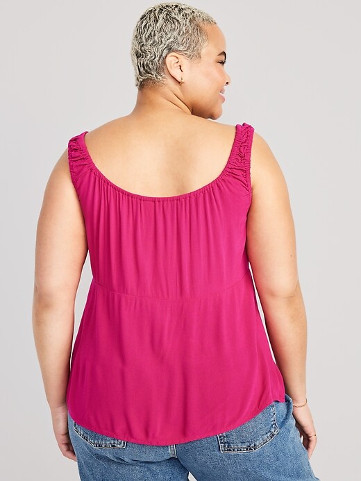 Image number 8 showing, Sleeveless Tie-Front Crepe Top