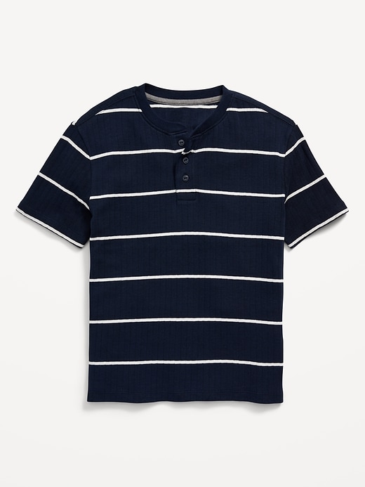 View large product image 1 of 2. Short-Sleeve Rib-Knit Henley T-Shirt for Boys