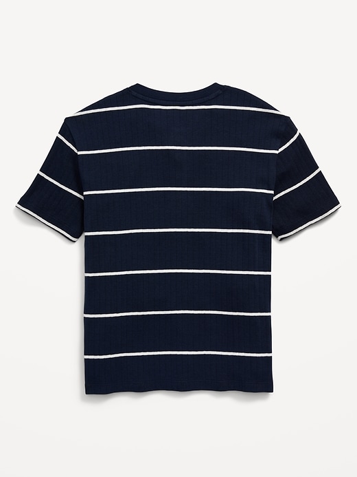View large product image 2 of 2. Short-Sleeve Rib-Knit Henley T-Shirt for Boys