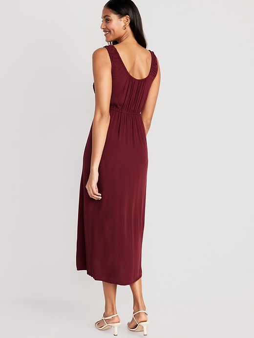 Image number 2 showing, Waist-Defined Sleeveless Crepe Midi Dress