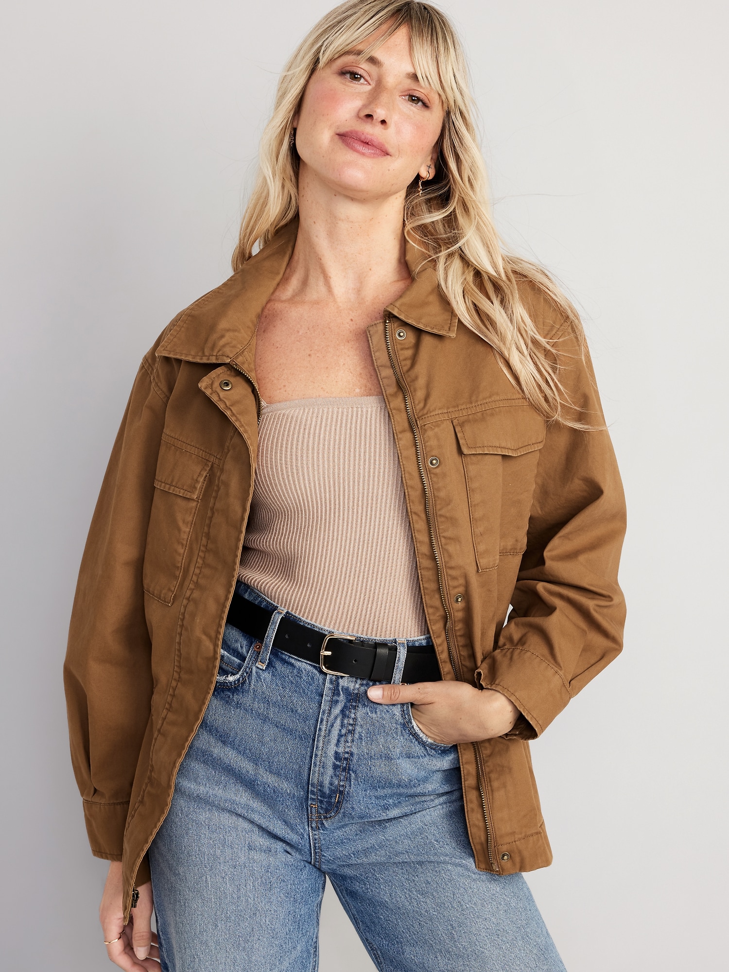 Cinched-Waist Utility Jacket | Old Navy