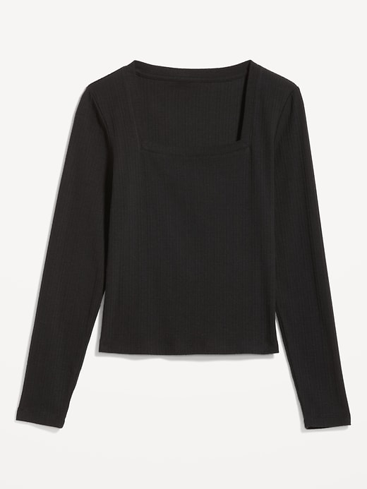 Image number 4 showing, Fitted Square-Neck Rib-Knit T-Shirt