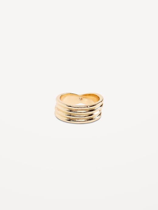 View large product image 1 of 1. Gold-Plated Twist-Front Ring for Women
