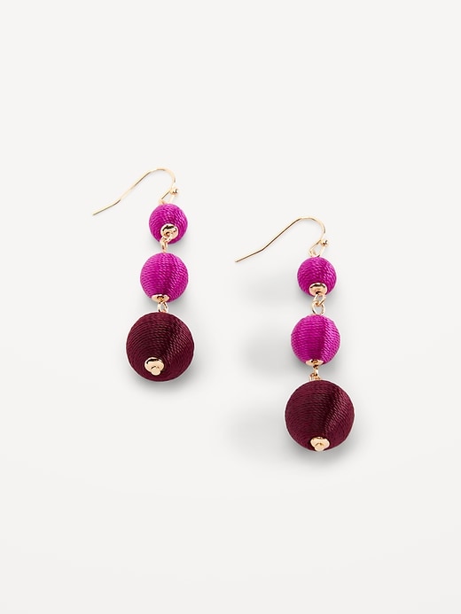View large product image 1 of 1. Gold-Plated Dangling Sphere Earrings for Women