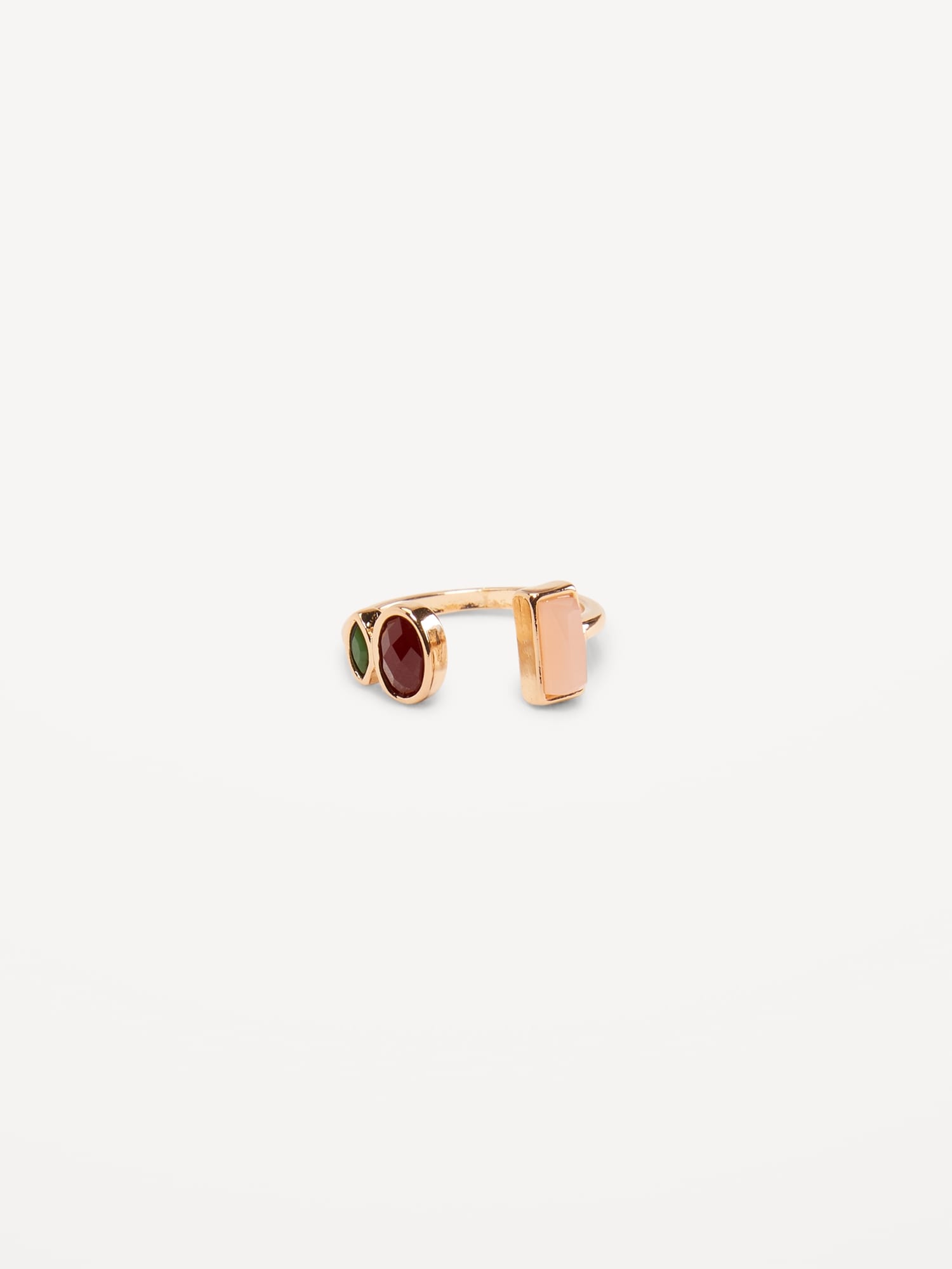 Gold-Plated Geometric Open Ring for Women - Multi