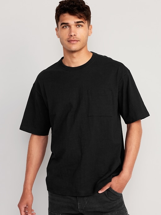 Image number 1 showing, Slub-Knit Pocket T-Shirt for Men