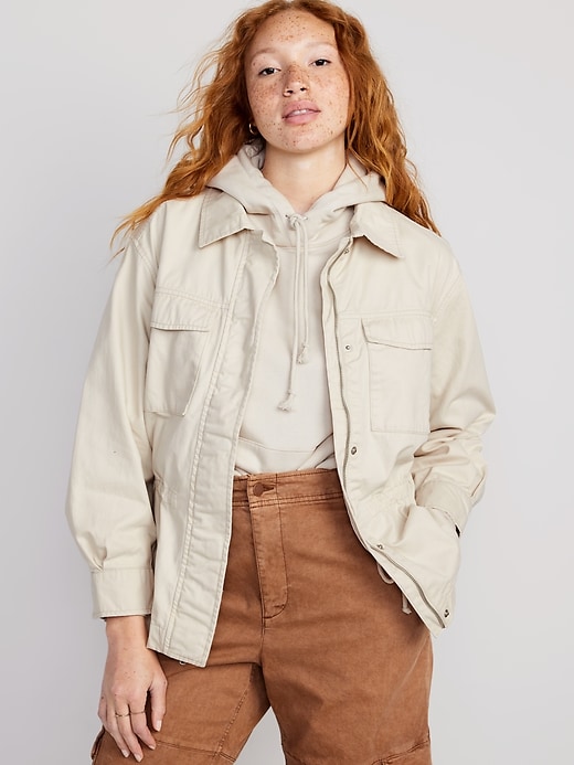 Image number 1 showing, Cinched-Waist Utility Jacket