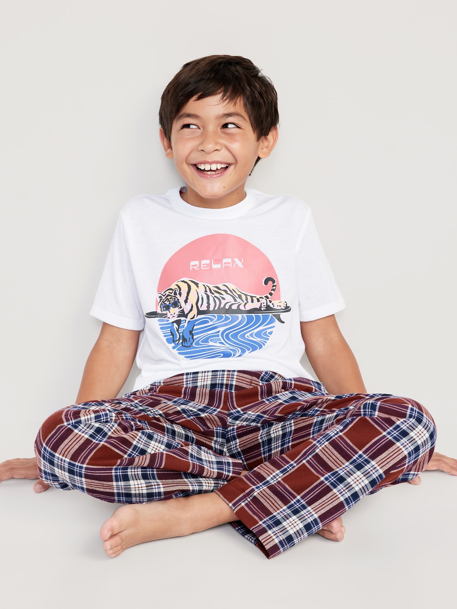 Straight Printed Flannel Pajama Pants for Boys | Old Navy