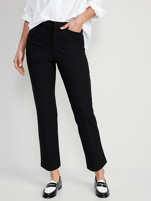 Image number 1 showing, High-Waisted Pixie Straight Ankle Pants