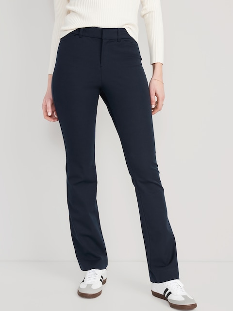 High-Waisted Pixie Flare Pants - Navy