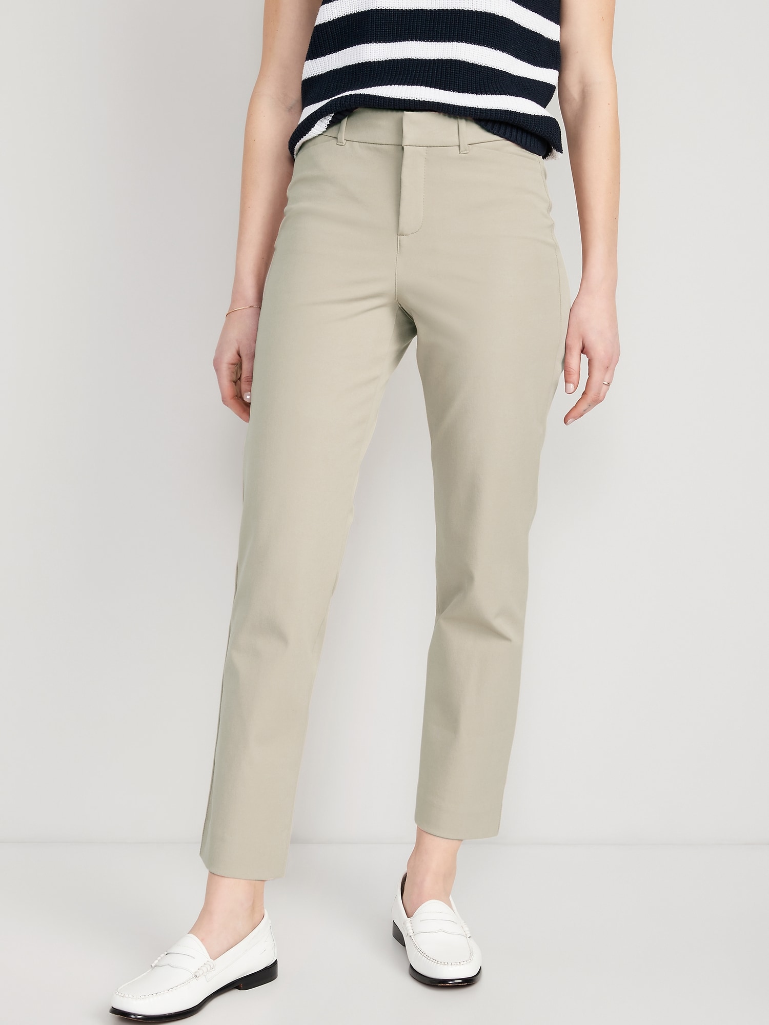 Heavy Twill Tapered-Leg High-Rise Ankle Pant - 28