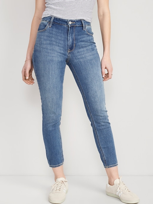 Image number 1 showing, High-Waisted Wow Super-Skinny Ankle Jeans