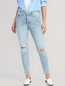 High-Waisted OG Straight Ripped Ankle Jeans