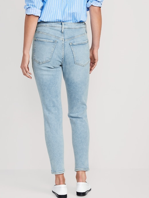 Image number 2 showing, High-Waisted Button-Fly OG Straight Extra-Stretch Ankle Jeans for Women