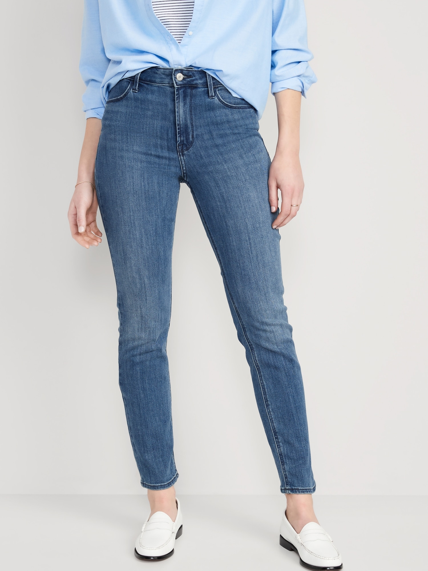 Old Navy Womens High Rise Super Slinny Blue Denim Jeans Size 12 - beyond  exchange