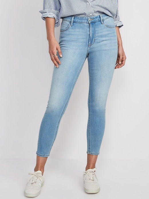Image number 1 showing, High-Waisted Wow Super-Skinny Ankle Jeans