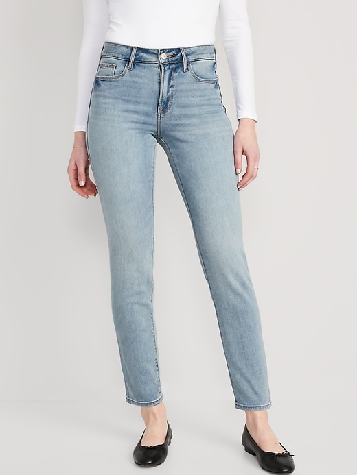 Image number 1 showing, High-Waisted Power Slim Straight Jeans For Women