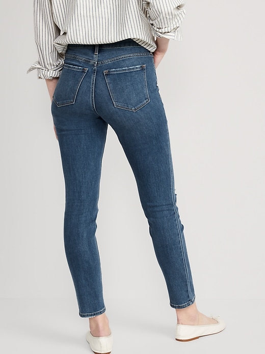 Image number 2 showing, High-Waisted Distressed Power Slim Straight Jeans For Women