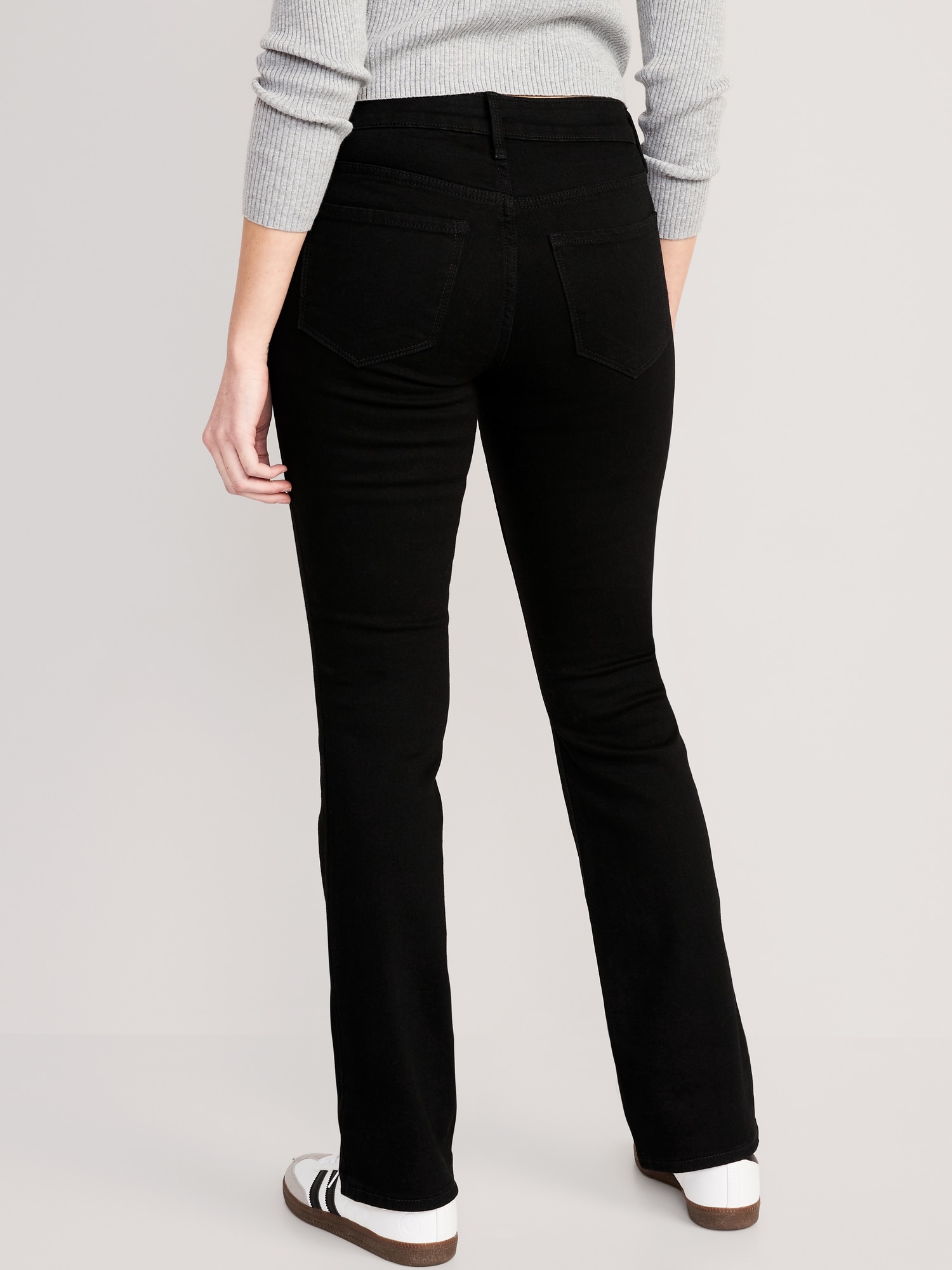 Mid-Rise Kicker Boot-Cut Black Jeans for Women | Old Navy