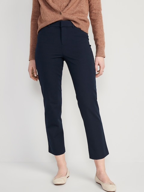 High-Waisted Pixie Straight Pants - In The Navy
