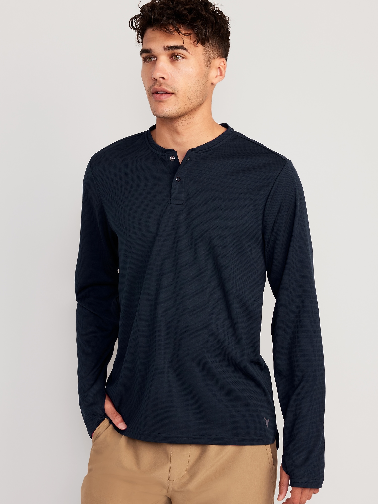 Long-Sleeve Thermal-Knit Performance Henley | Old Navy