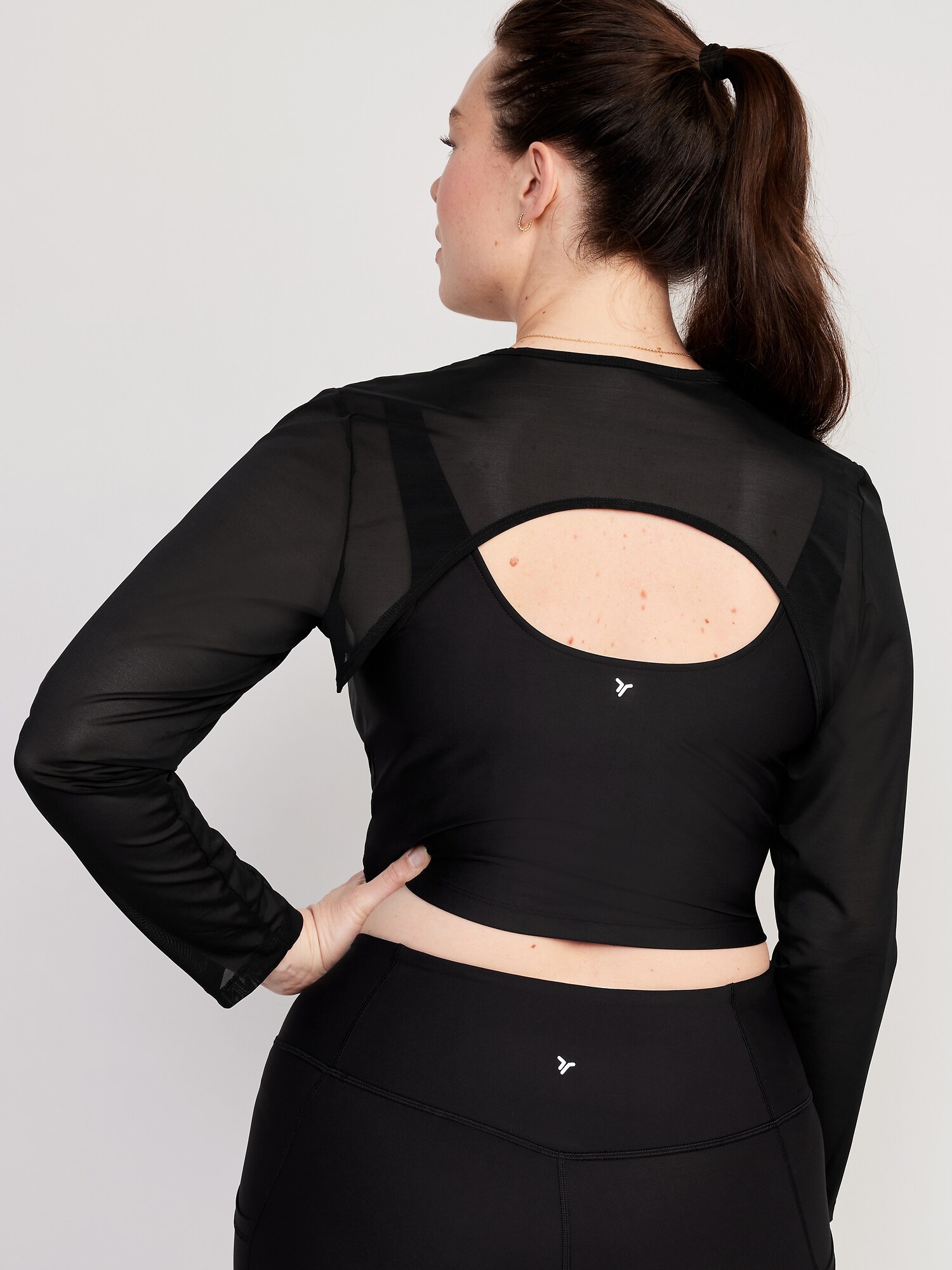 PowerSoft 2in1 MeshSleeve Crop Top Old Navy