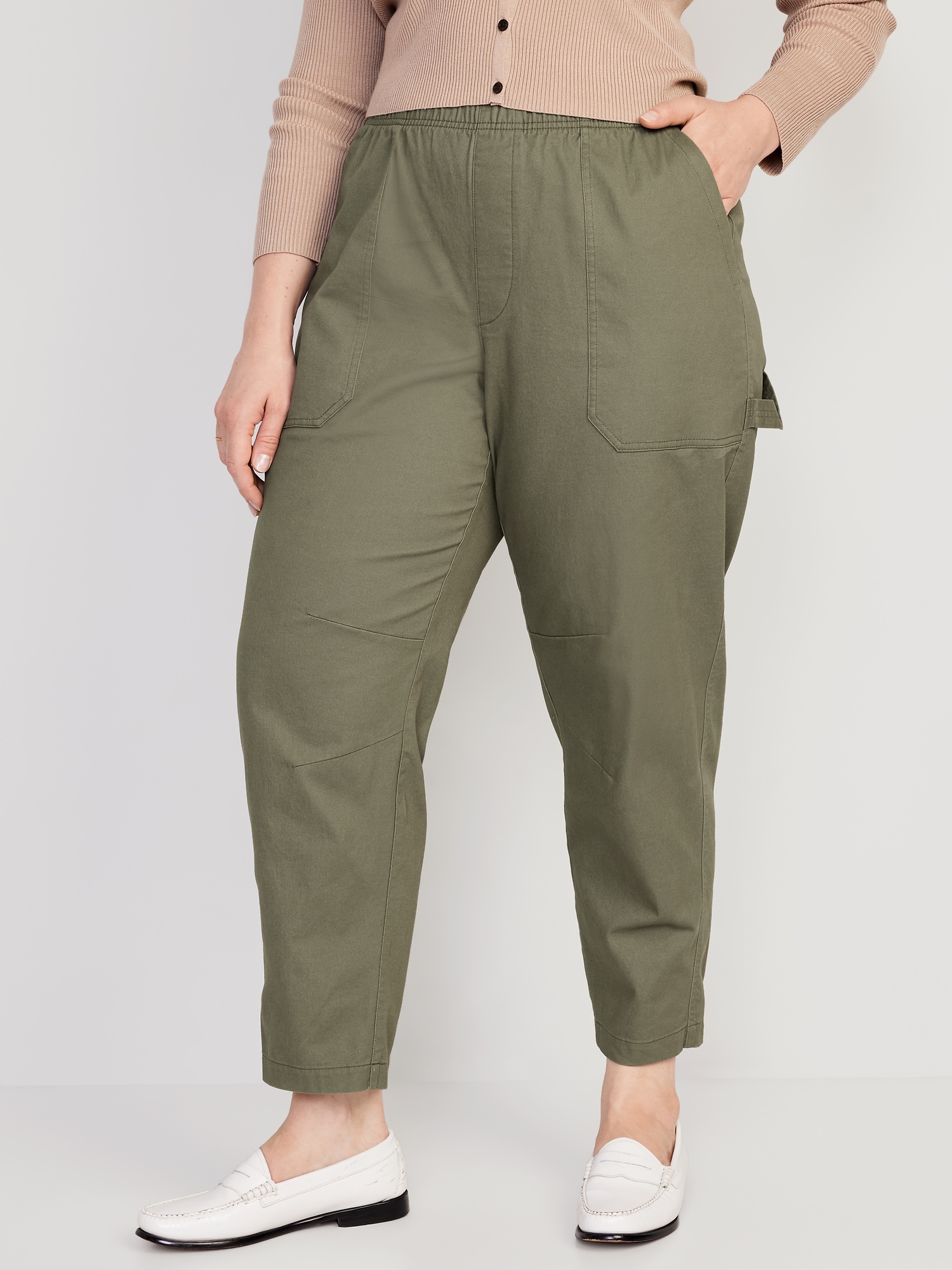 High Waist Elastic Stretch Capris Pantes Vintage Women Spring Fake Denim  Jean Trousers Good Elasticity (Color : Green, Size : S.)